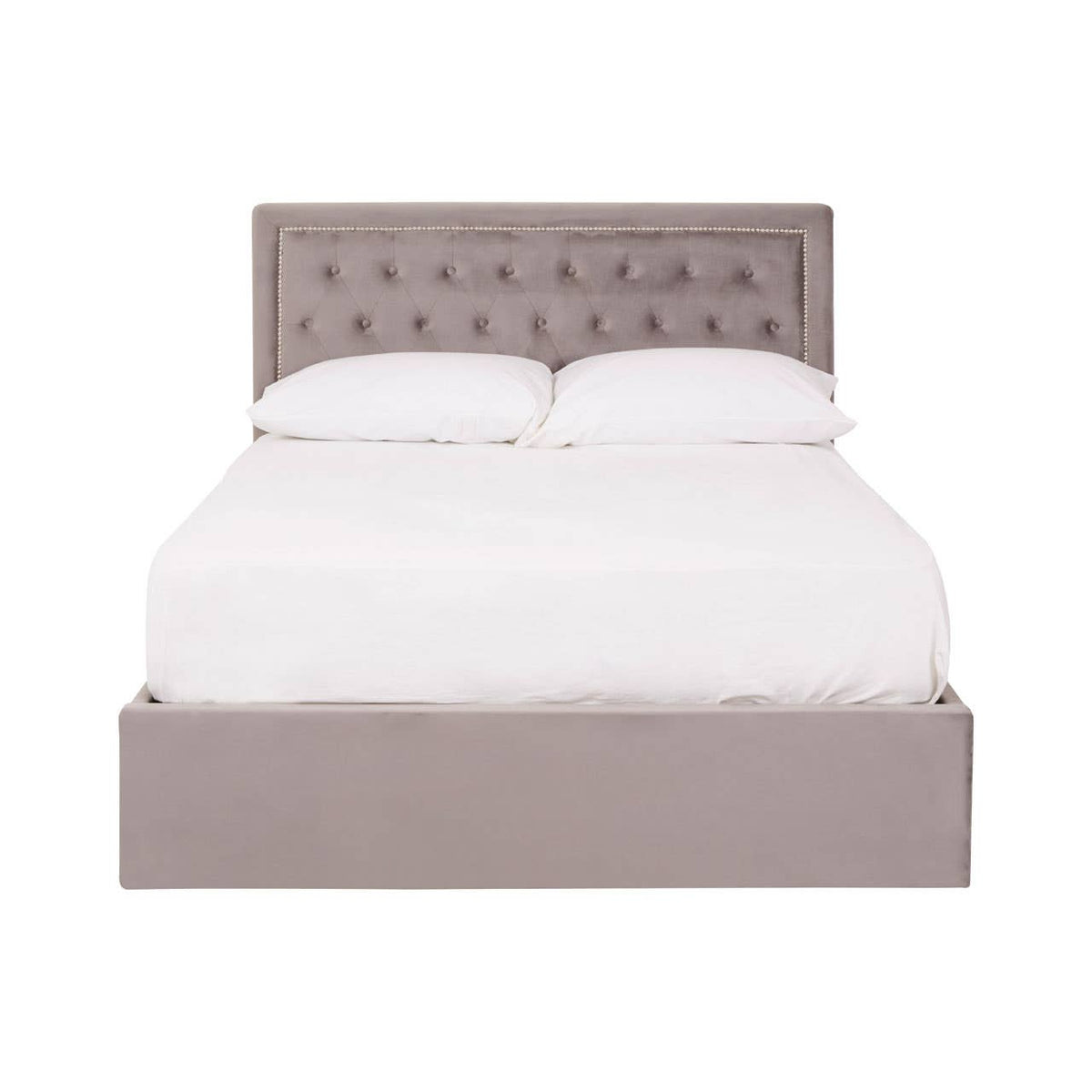 Hannah Brushed Steel Velet Double Bed.