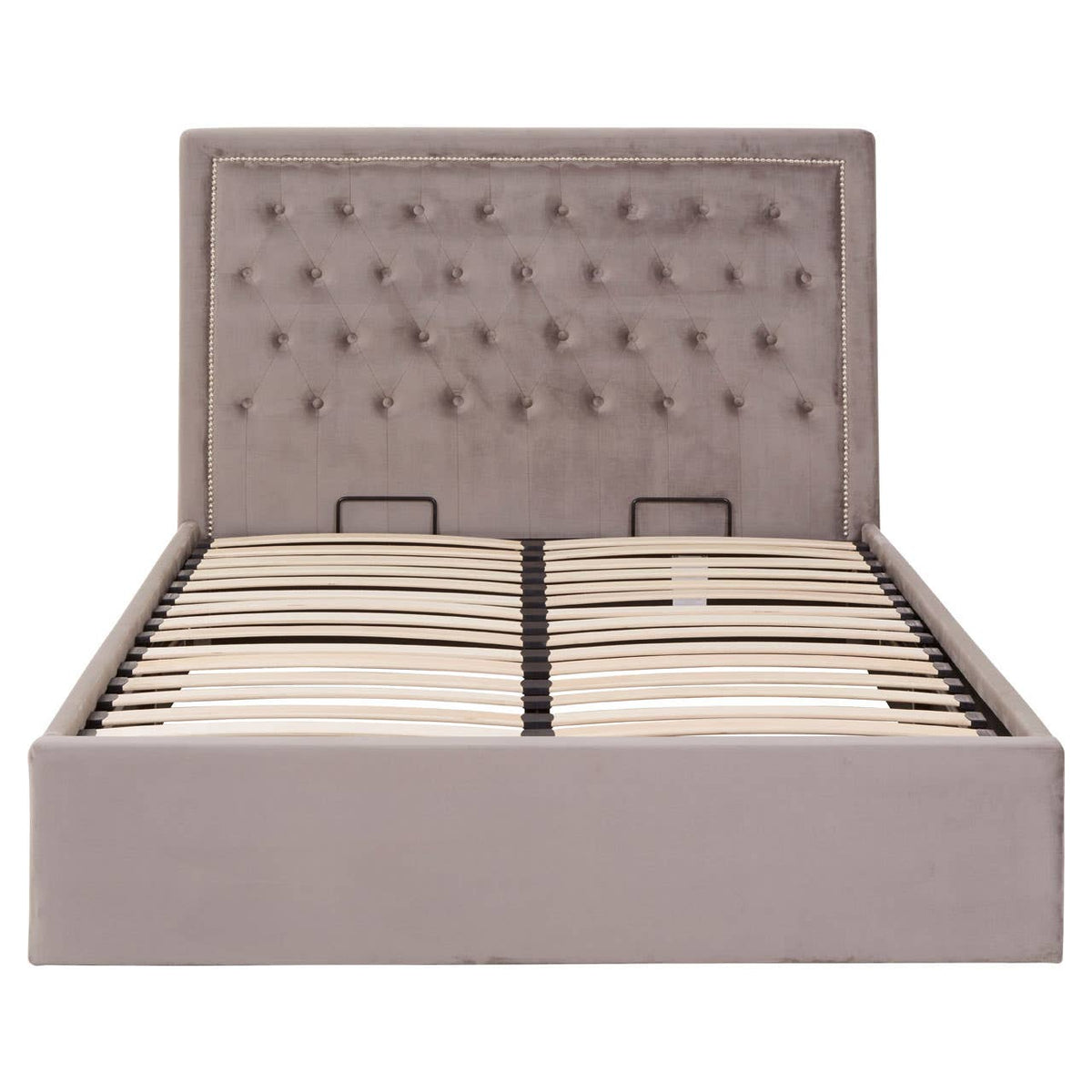 Hannah Brushed Steel Velet Double Bed.