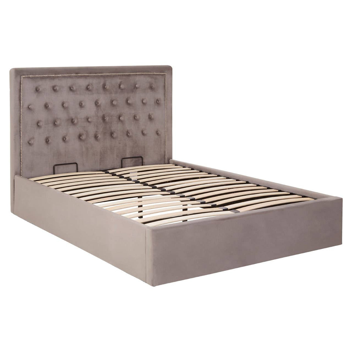 Hannah Brushed Steel Velet Double Bed.