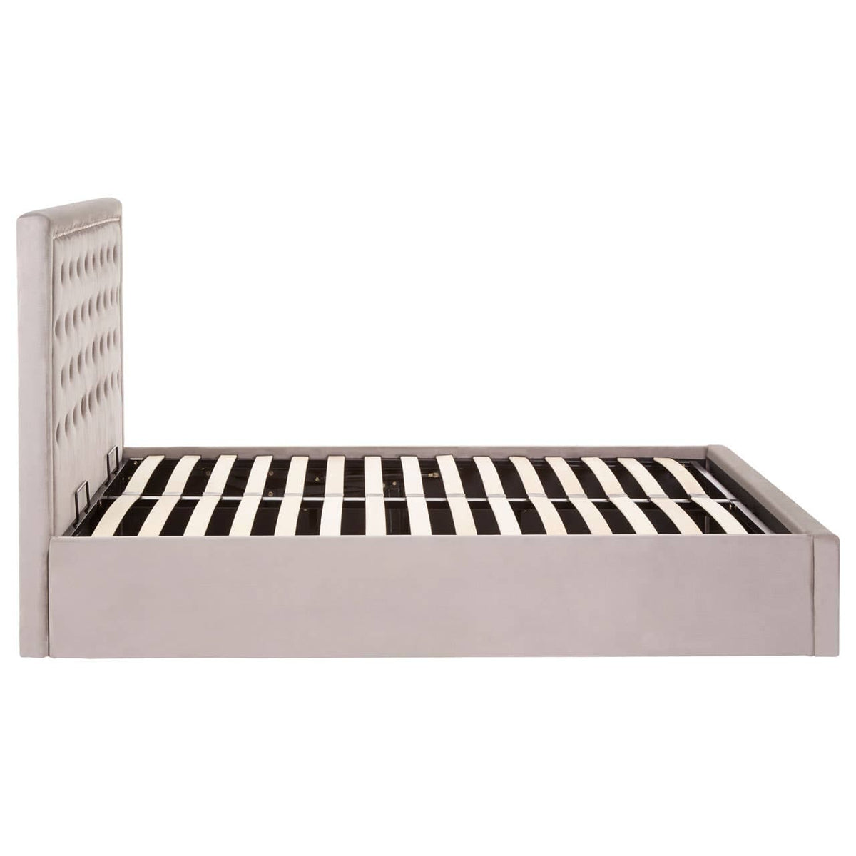 Hannah Brushed Steel Velet Double Bed.