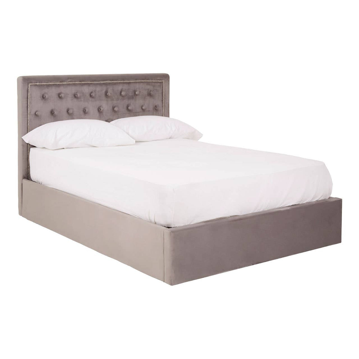Hannah Brushed Steel Velet Double Bed.