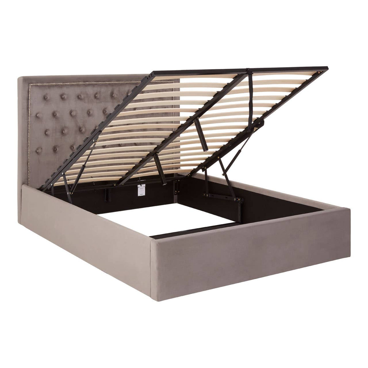 Hannah Brushed Steel Velet Double Bed.