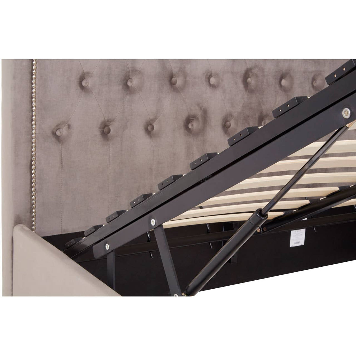 Hannah Brushed Steel Velet Double Bed.