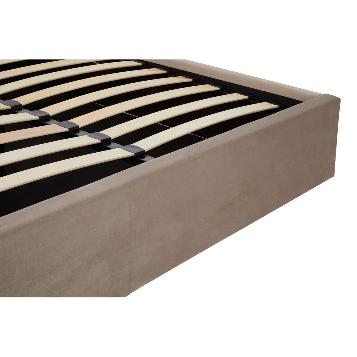 Hannah Mink Velvet Double Ottoman Bed.