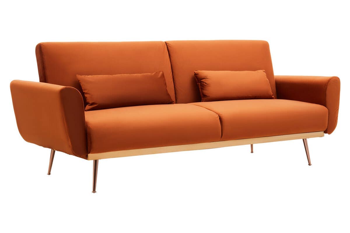 Noosa & Co. Sleeping Hatton Burnt Orange Velvet Sofa Bed House of Isabella UK