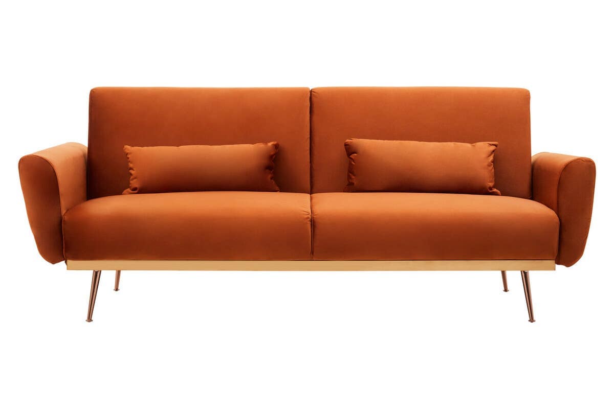 Noosa & Co. Sleeping Hatton Burnt Orange Velvet Sofa Bed House of Isabella UK