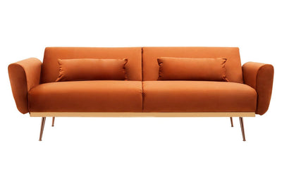 Noosa & Co. Sleeping Hatton Burnt Orange Velvet Sofa Bed House of Isabella UK