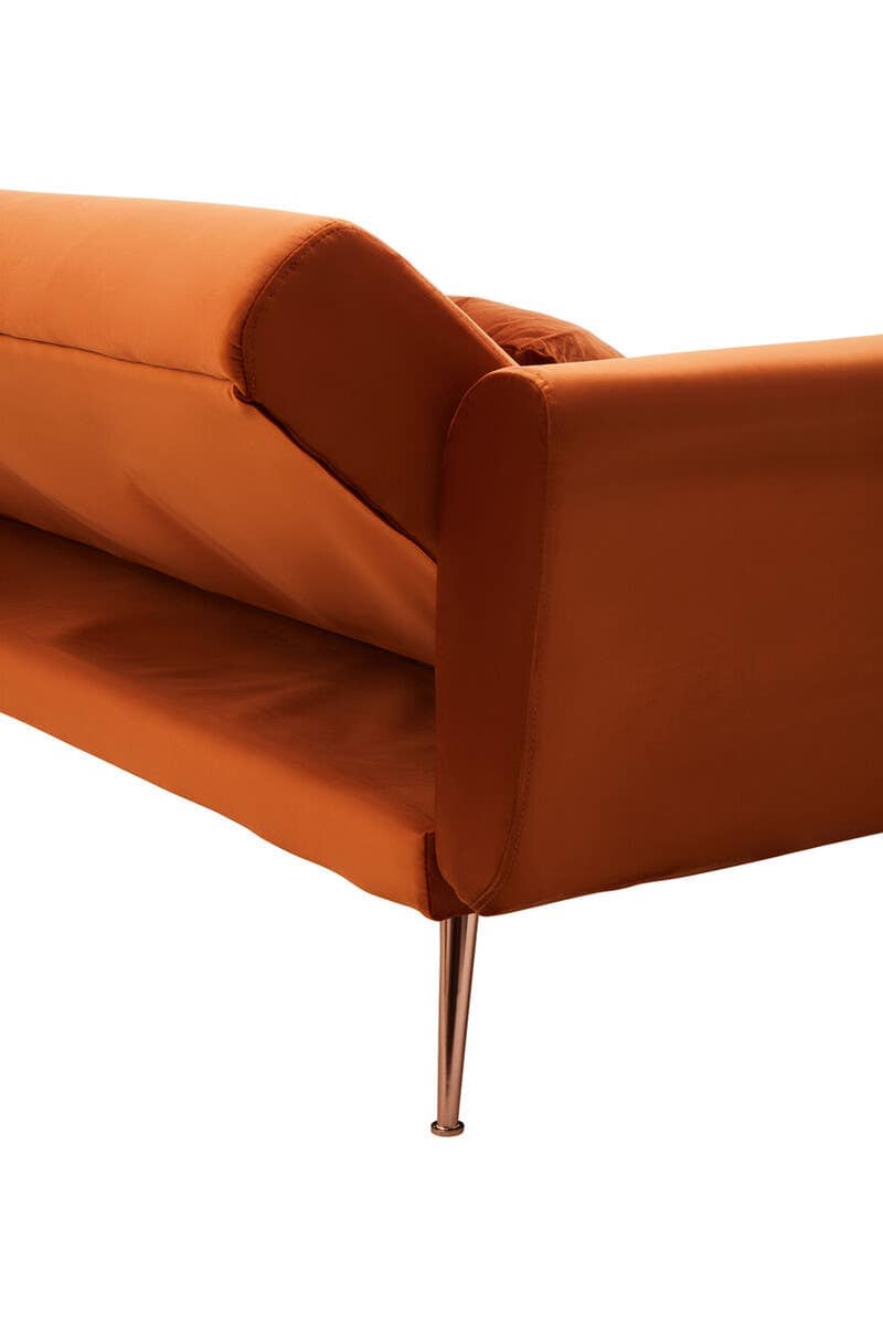 Hatton Burnt Orange Velvet Sofa Bed.