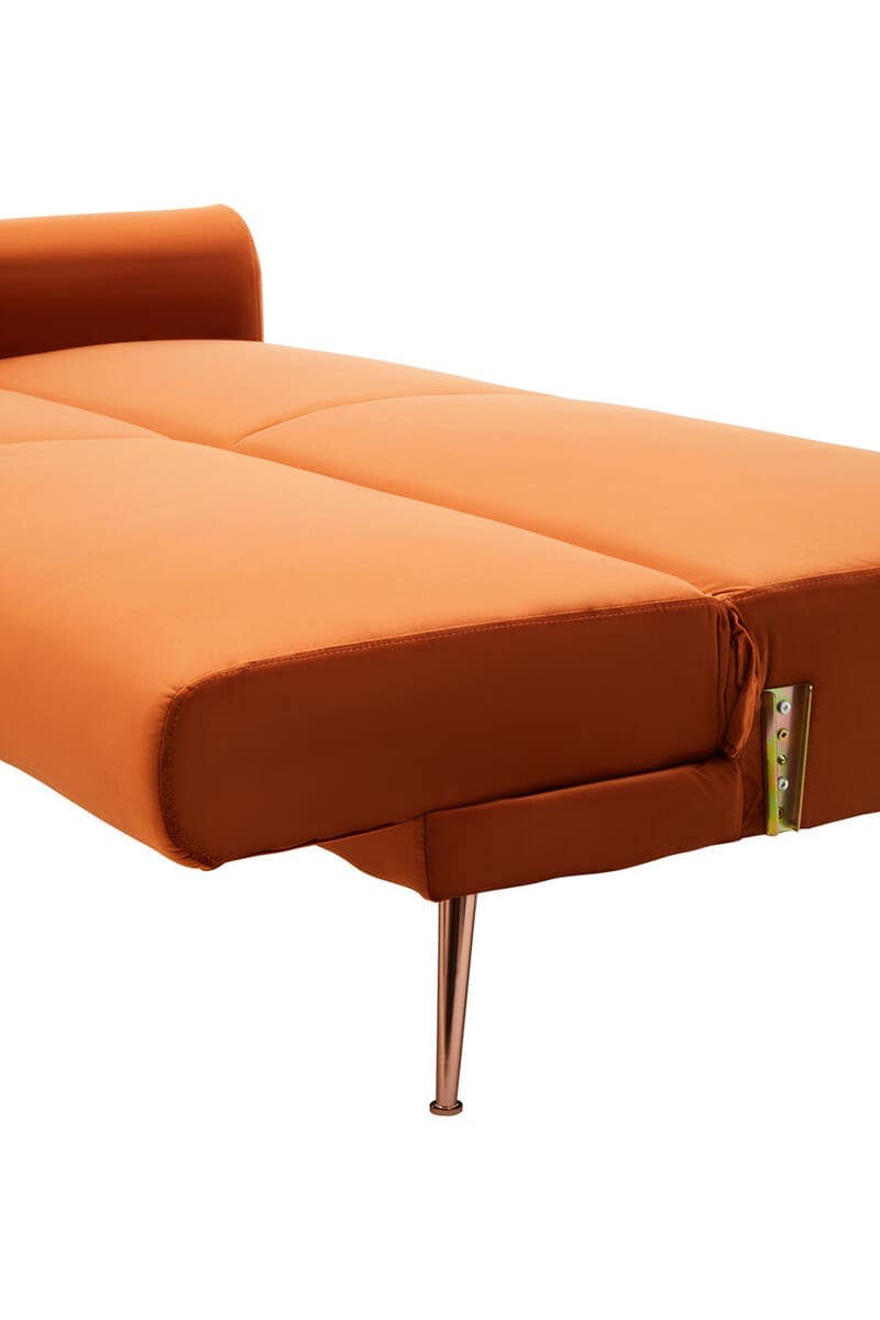 Hatton Burnt Orange Velvet Sofa Bed.