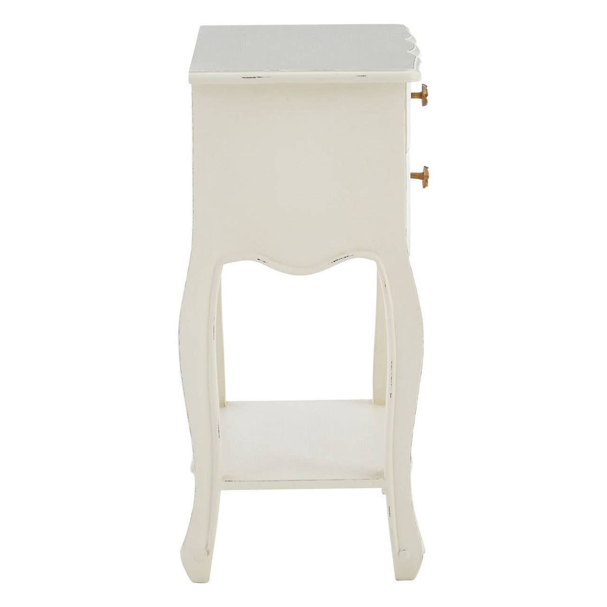 Loire 2 Drawer White Bedside Table.