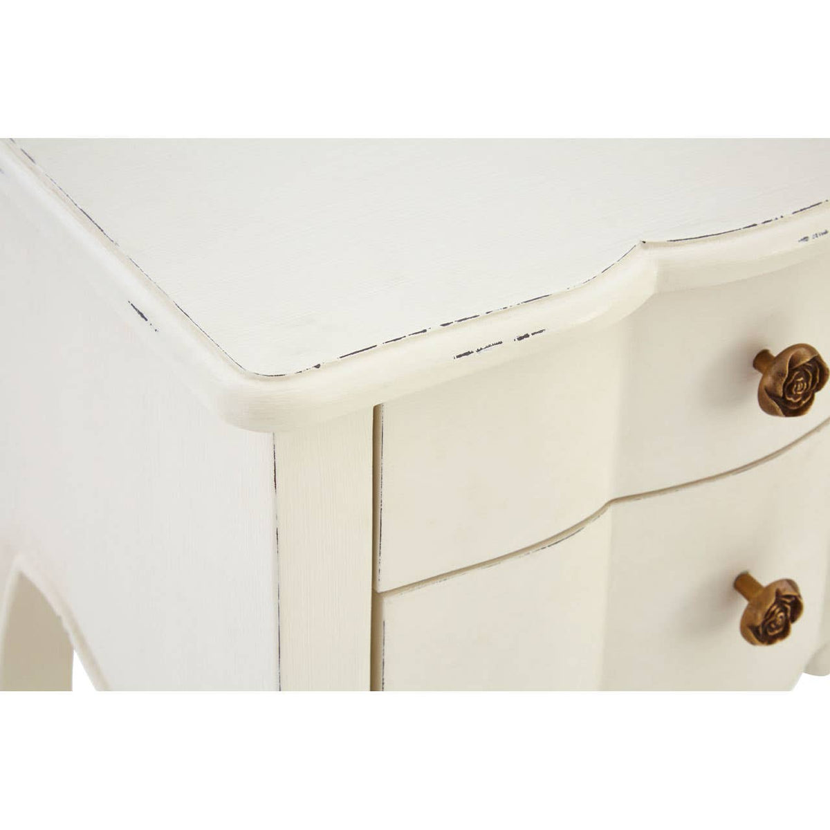 Loire 2 Drawer White Bedside Table.