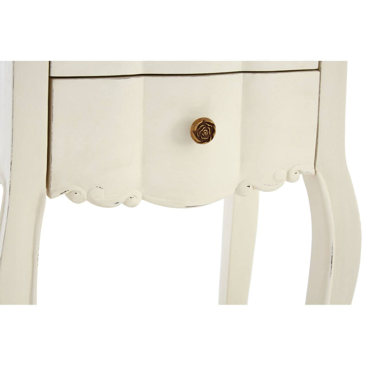 Loire 2 Drawer White Bedside Table.