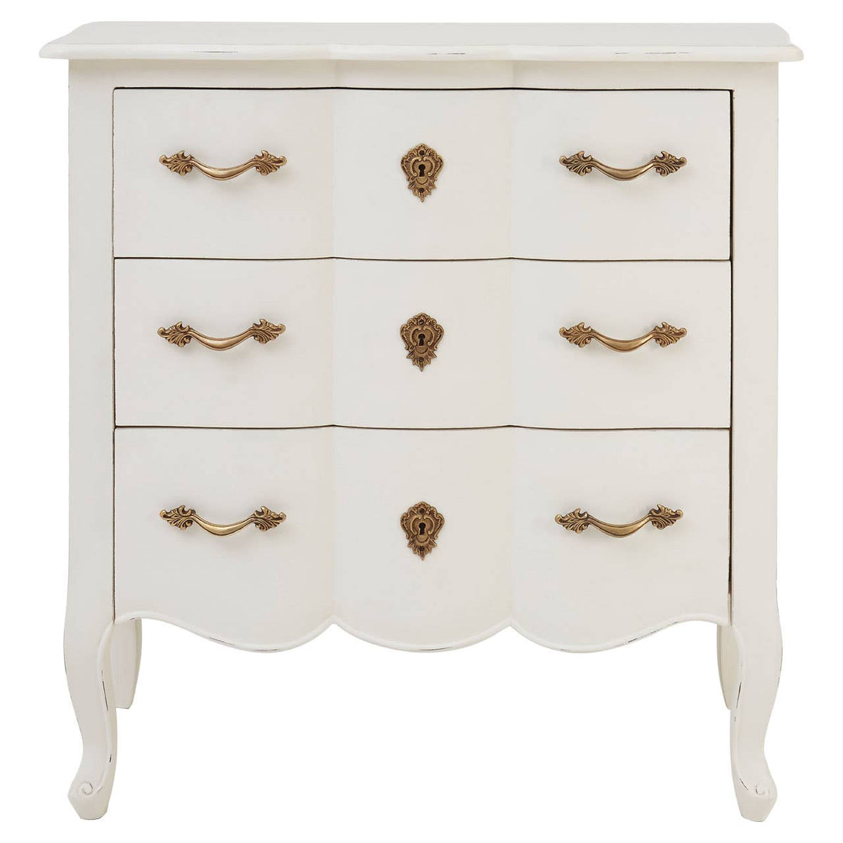 Loire 3 Drawer White Chest.