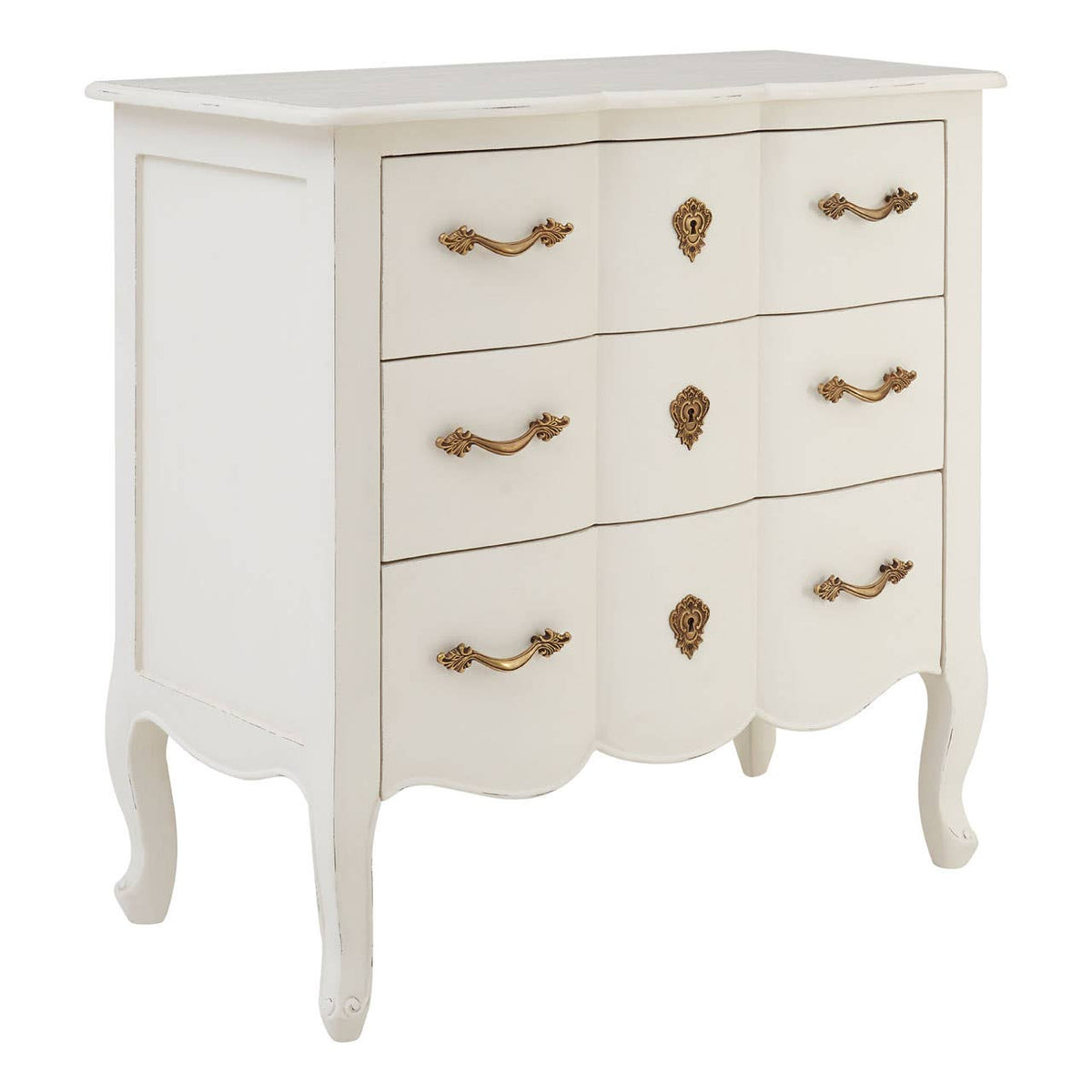 Loire 3 Drawer White Chest.