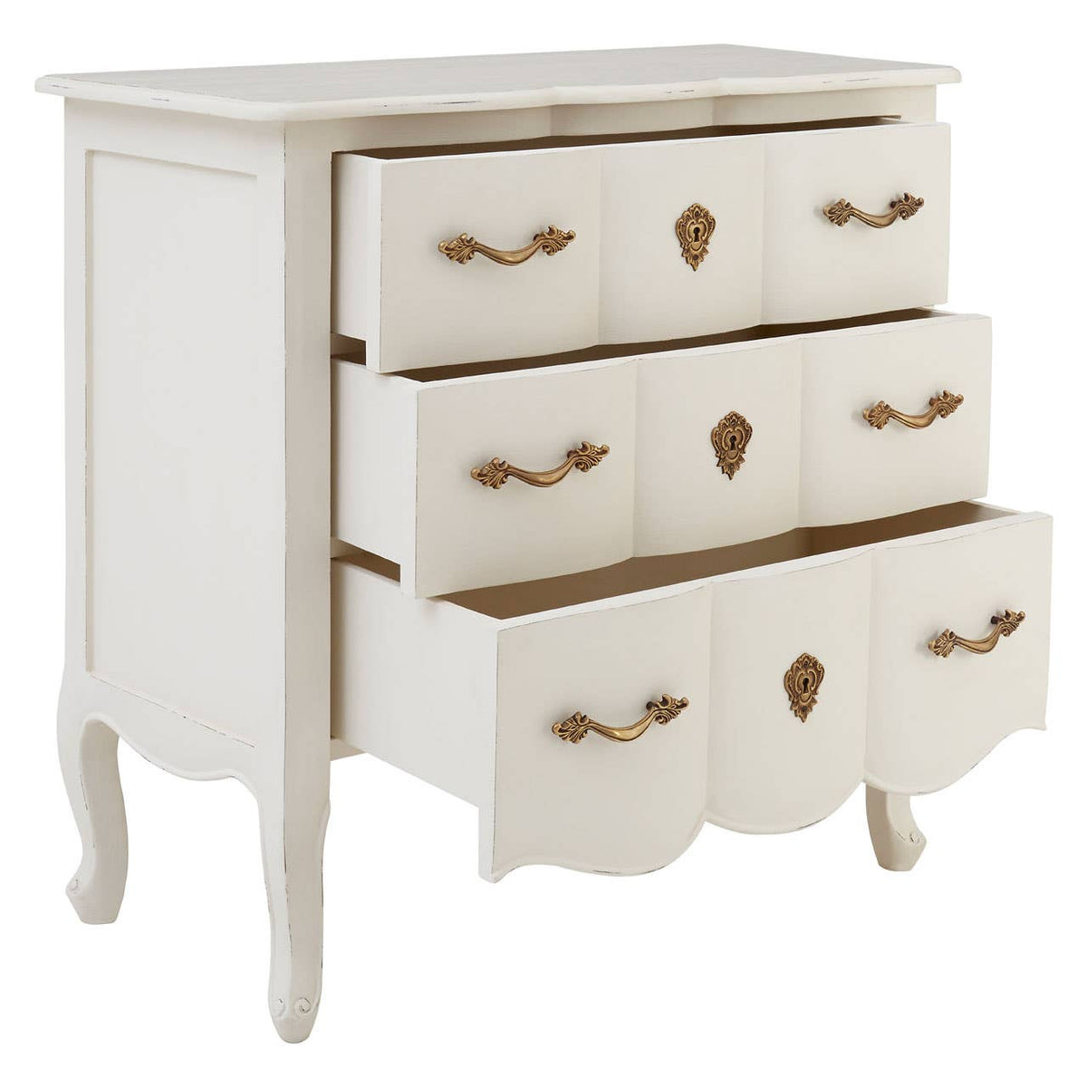 Loire 3 Drawer White Chest.