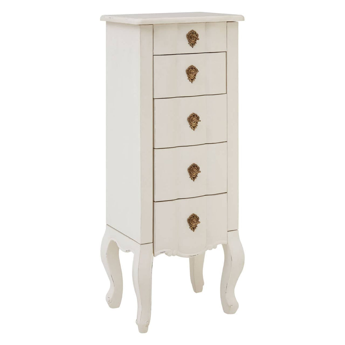 Loire 5 Drawer Small Chest White.