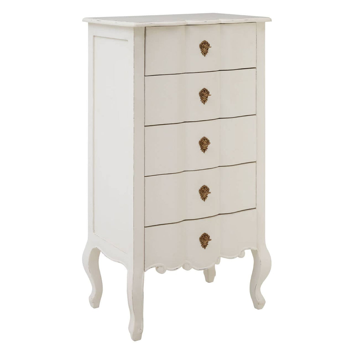 Loire 5 Drawer White Chest.