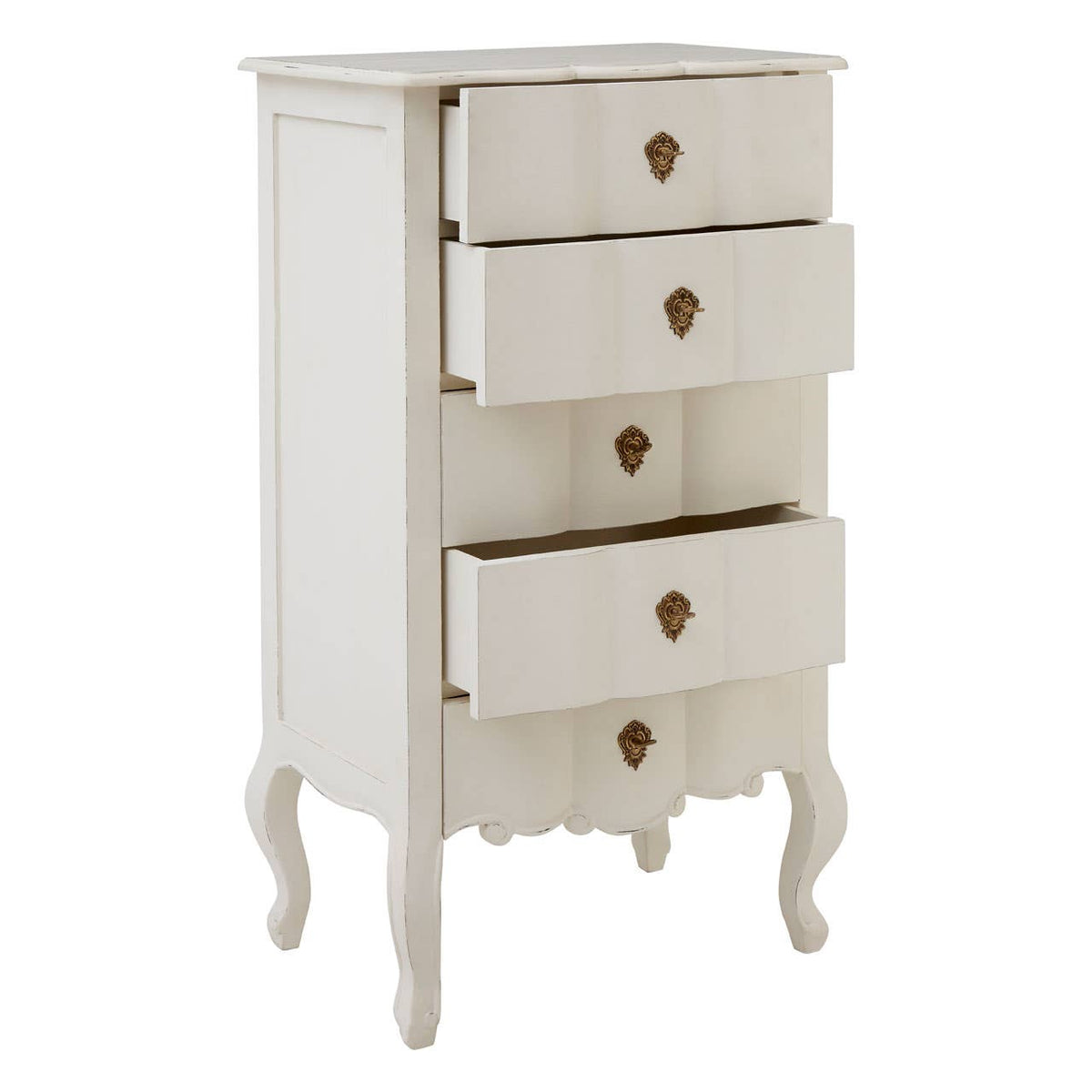 Loire 5 Drawer White Chest.