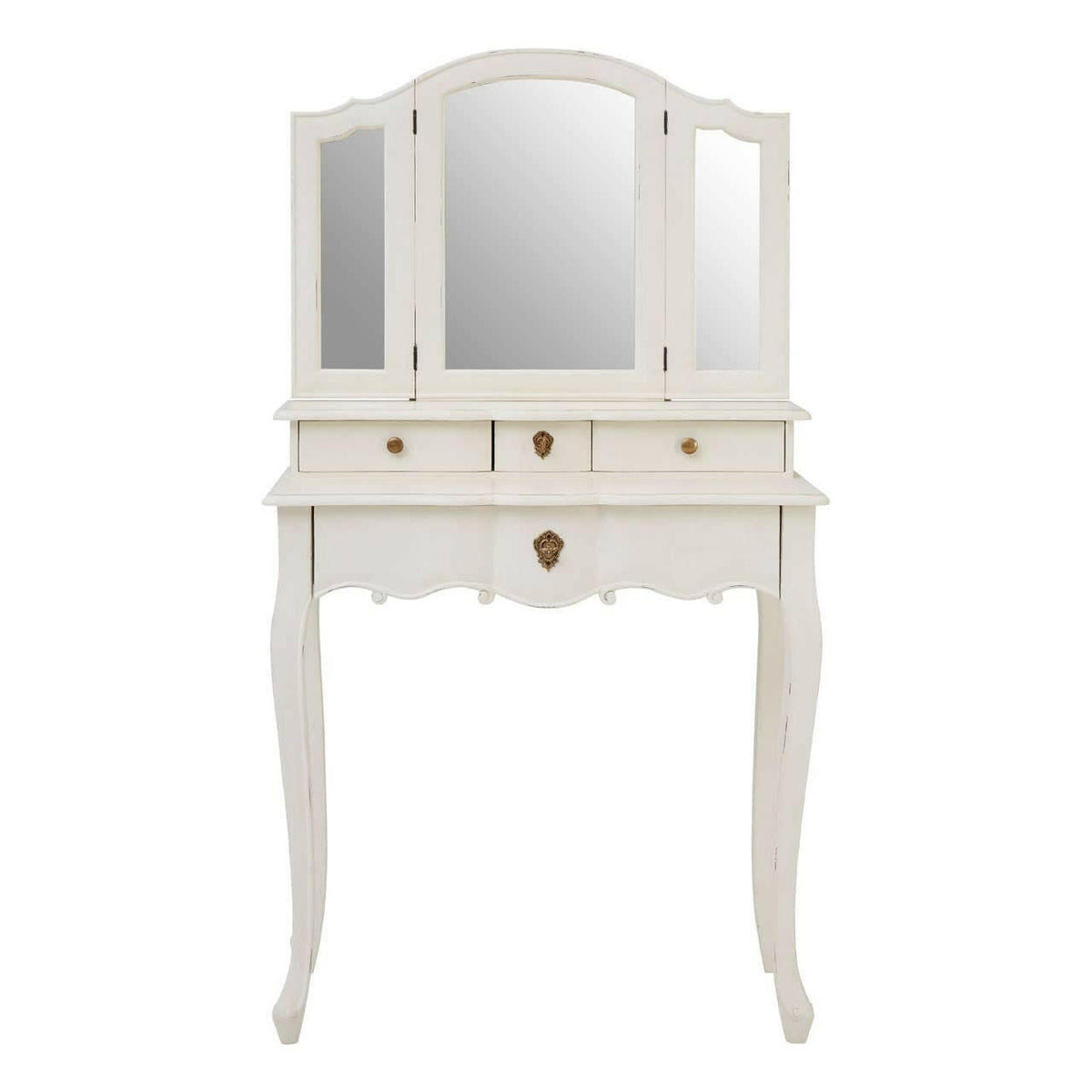 Loire Dressing Table With Mirror White.