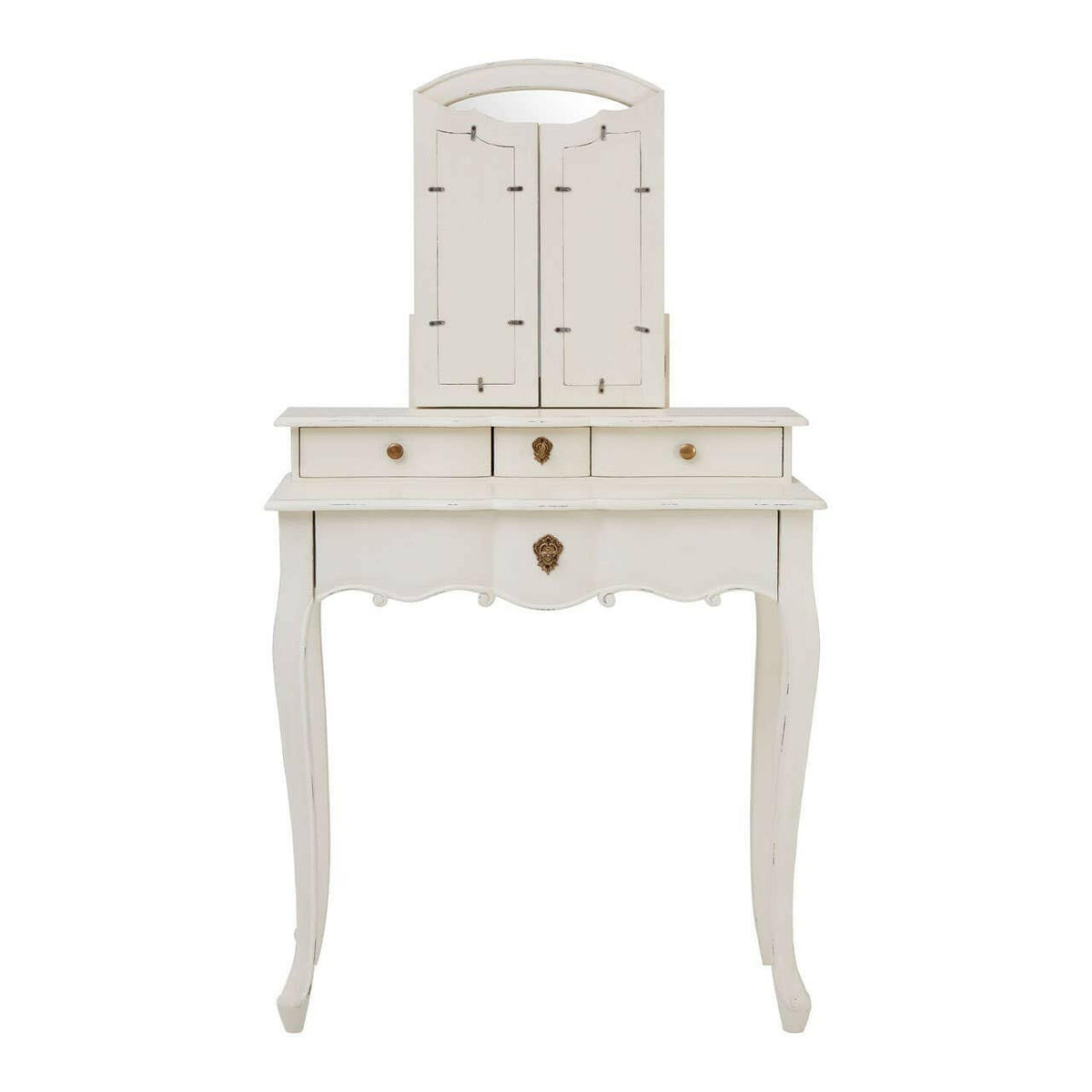 Loire Dressing Table With Mirror White.