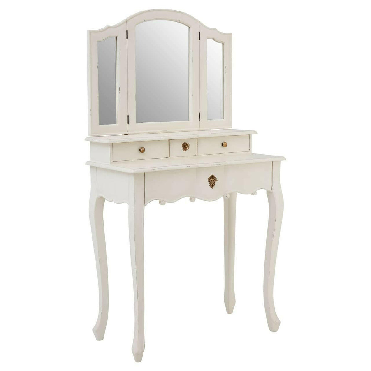 Loire Dressing Table With Mirror White.