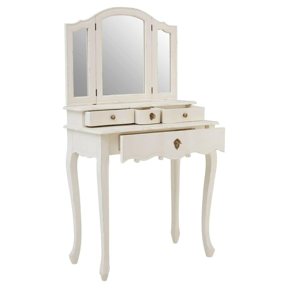 Loire Dressing Table With Mirror White.