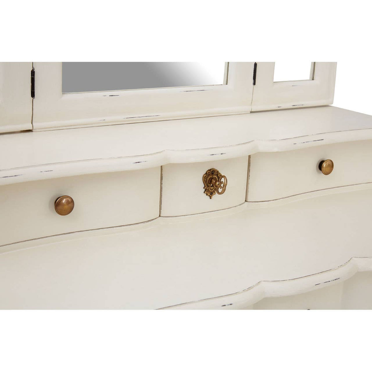 Loire Dressing Table With Mirror White.