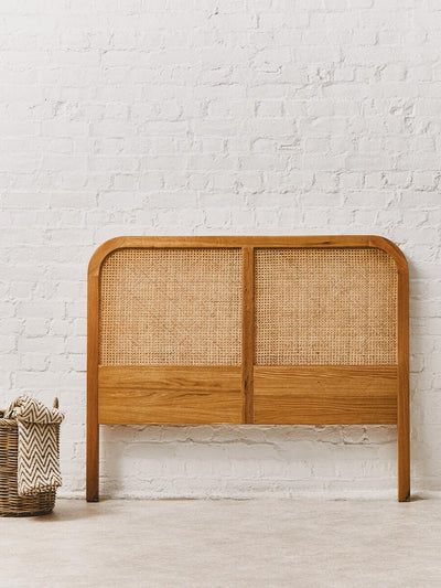 Noosa & Co. Sleeping Lyon Natural Rattan And Oak Headboard House of Isabella UK