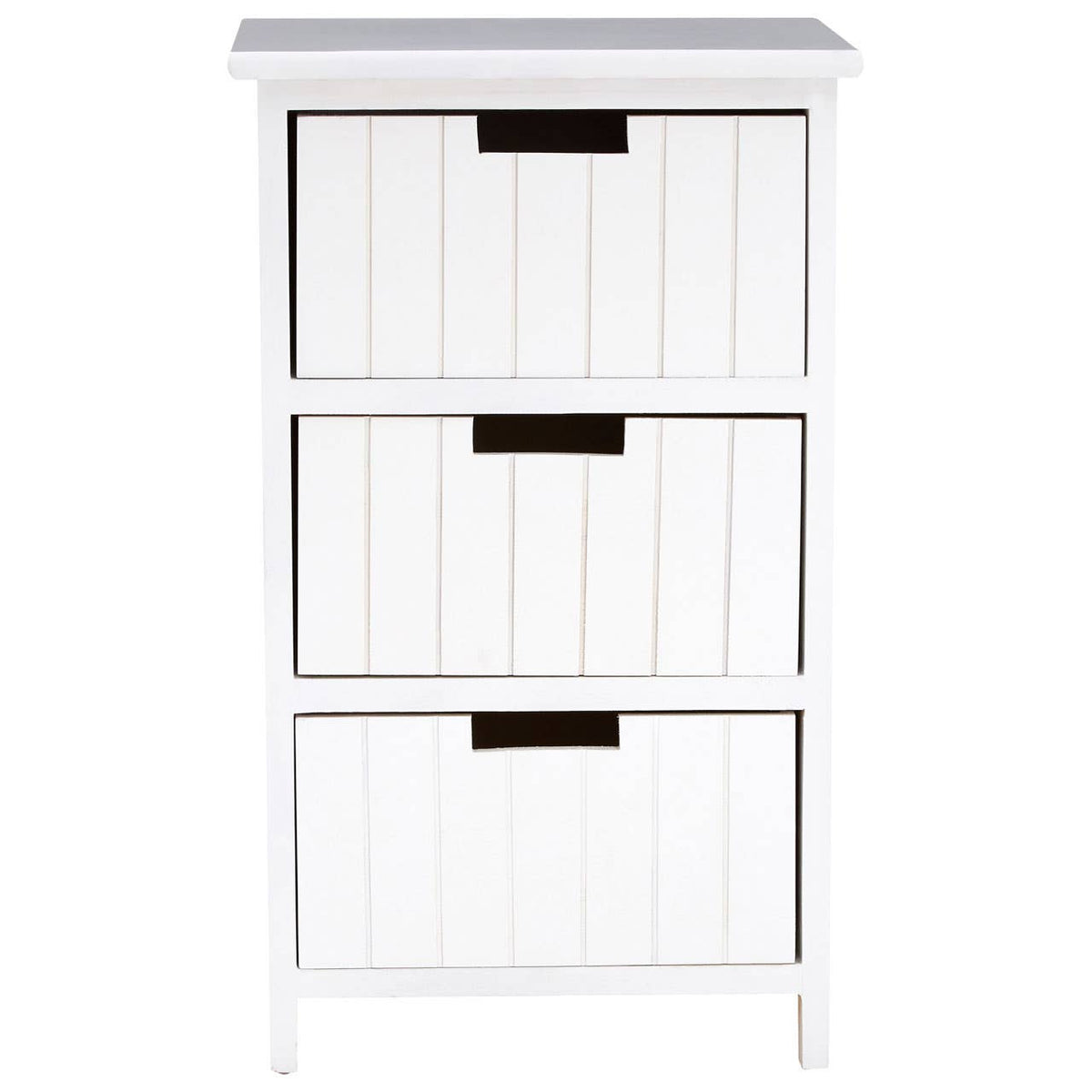 New England White Mdf 3 Drawers Chest.