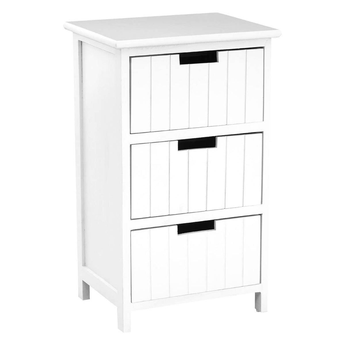New England White Mdf 3 Drawers Chest.