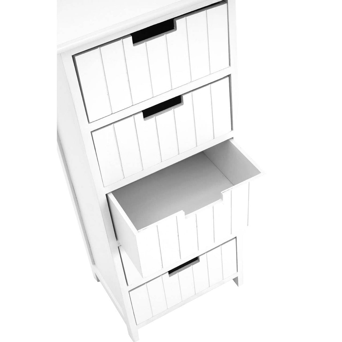 New England White Mdf 5 Drawers Chest.