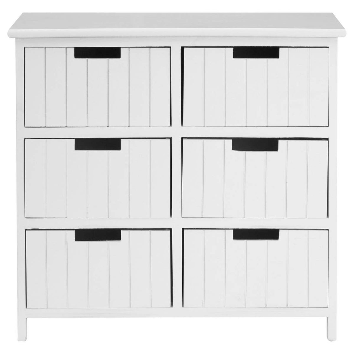 New England White Mdf 6 Drawers Chest.