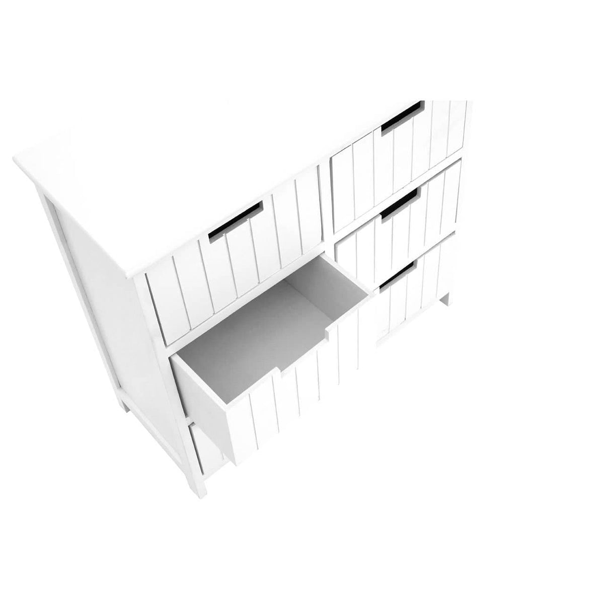 New England White Mdf 6 Drawers Chest.
