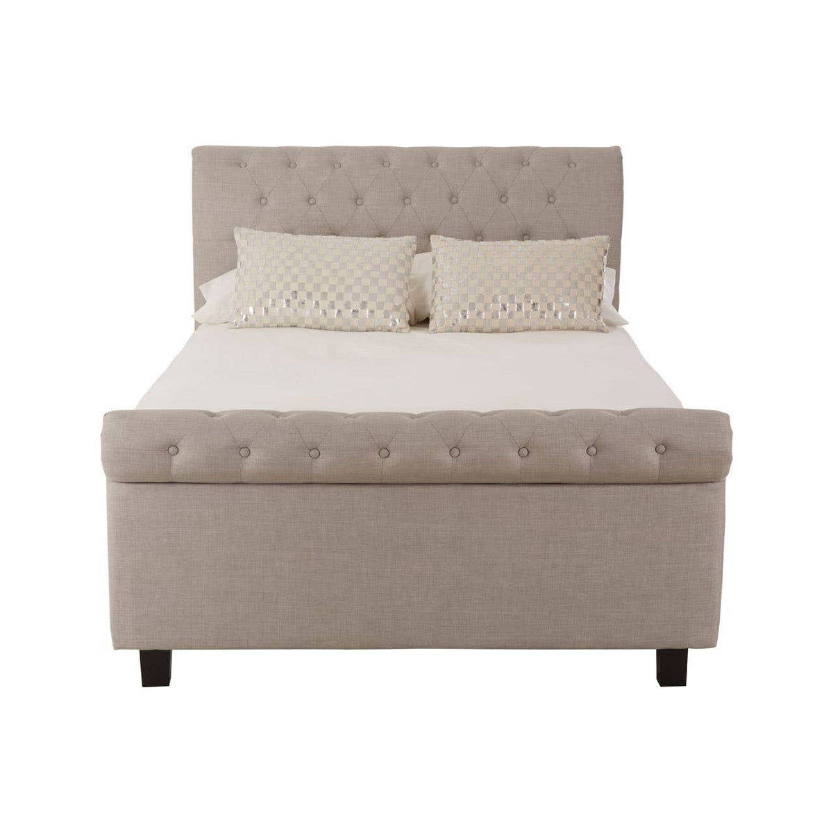 Orlando Light Grey Ottoman Double Bed.