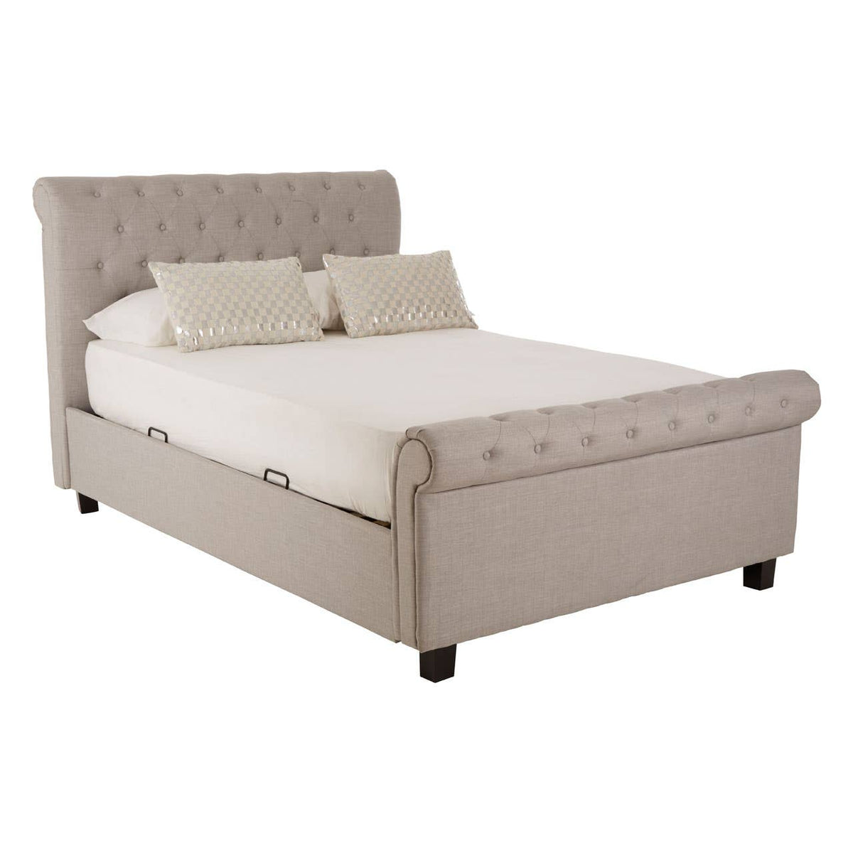 Orlando Light Grey Ottoman Double Bed.
