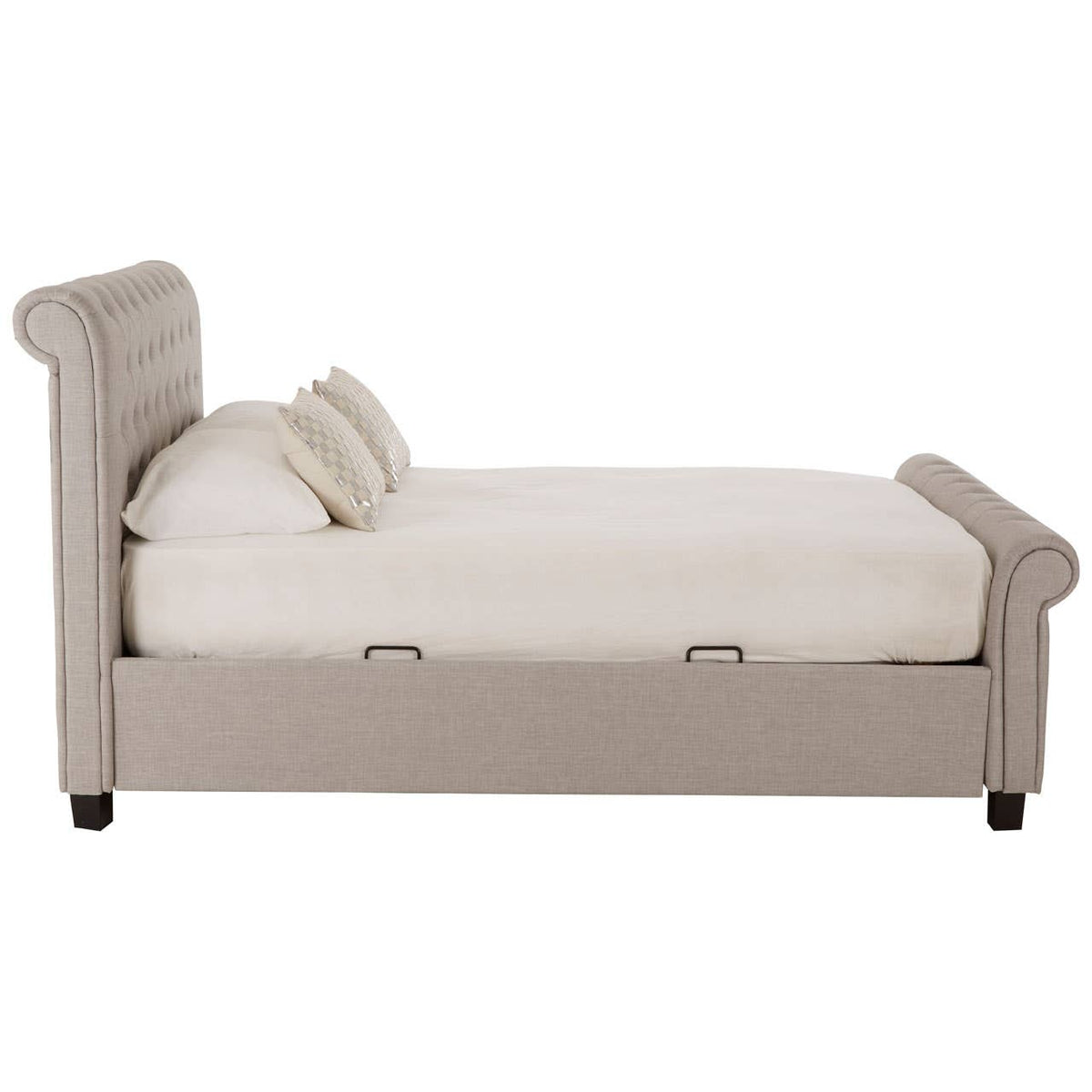 Orlando Light Grey Ottoman Double Bed.