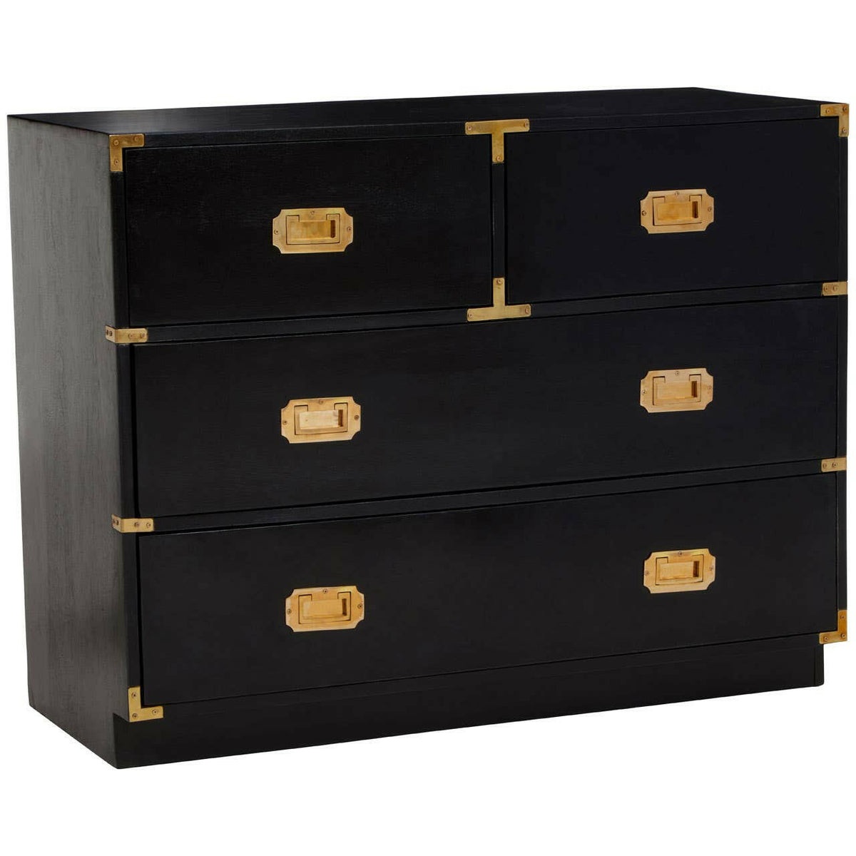 Sarter Four Drawer Black Mango Wood Chest.