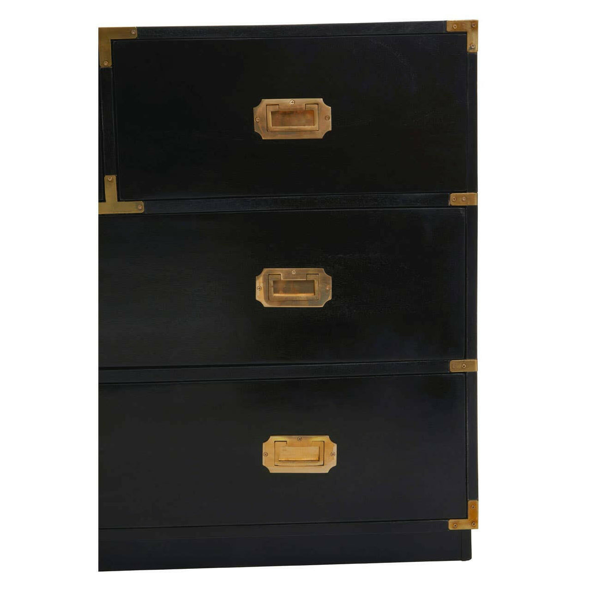 Sarter Four Drawer Black Mango Wood Chest.
