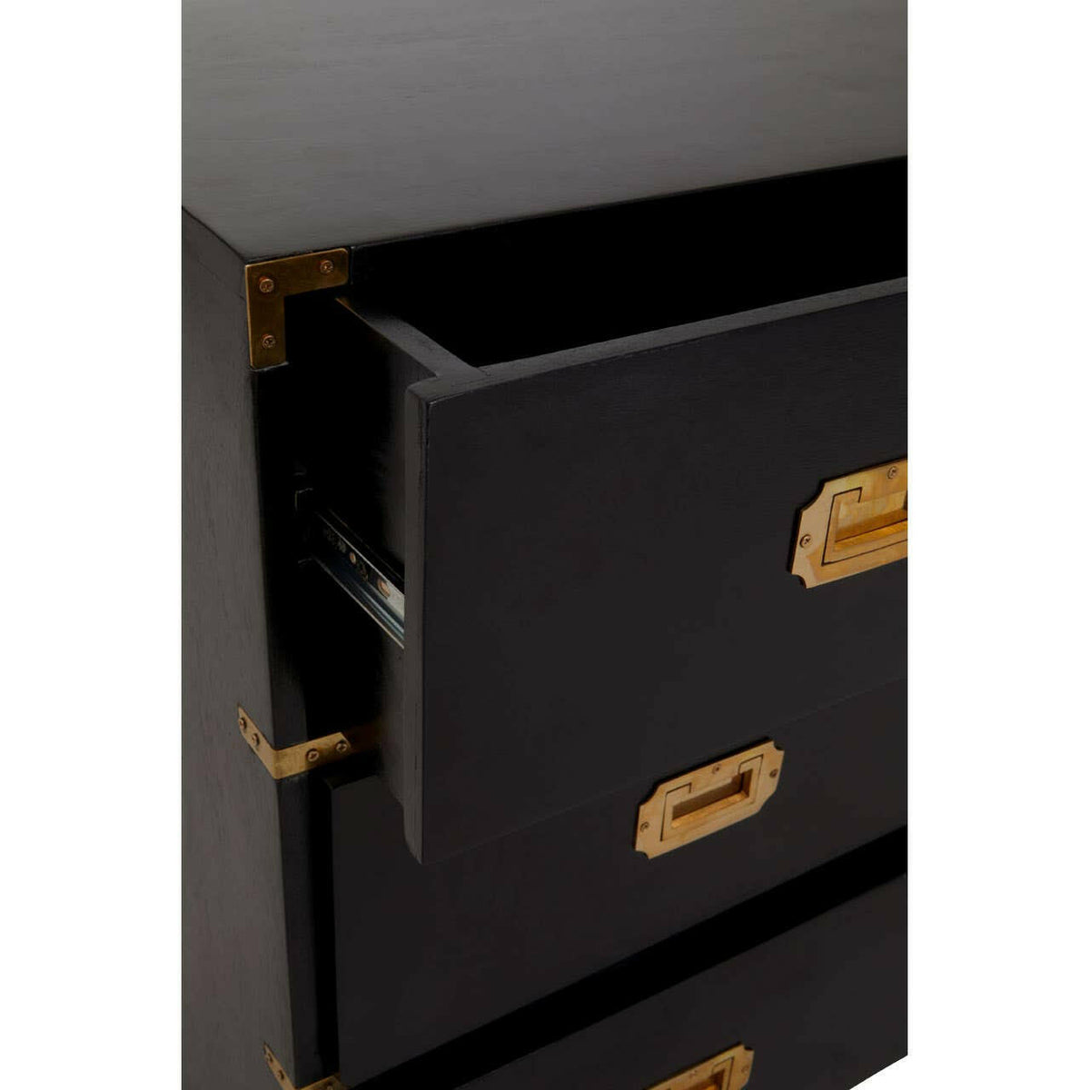 Sarter Four Drawer Black Mango Wood Chest.