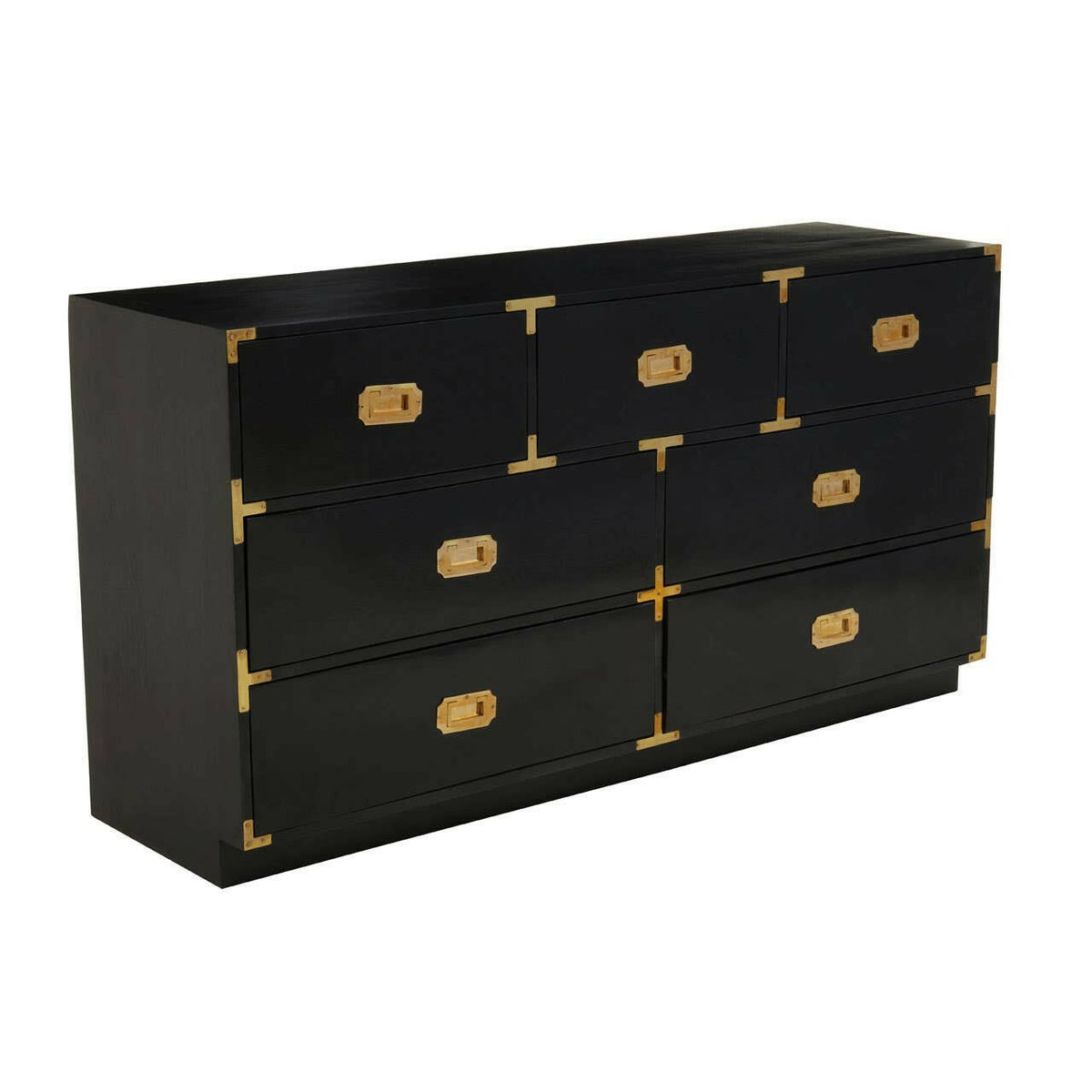 Sarter Seven Drawer Black Mango Wood Chest.
