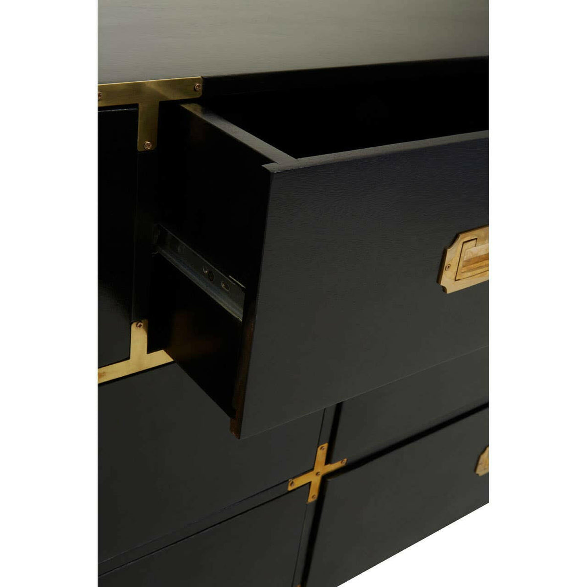 Sarter Seven Drawer Black Mango Wood Chest.
