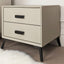 Nova Stone & Black 2 Drawer Bedside Table