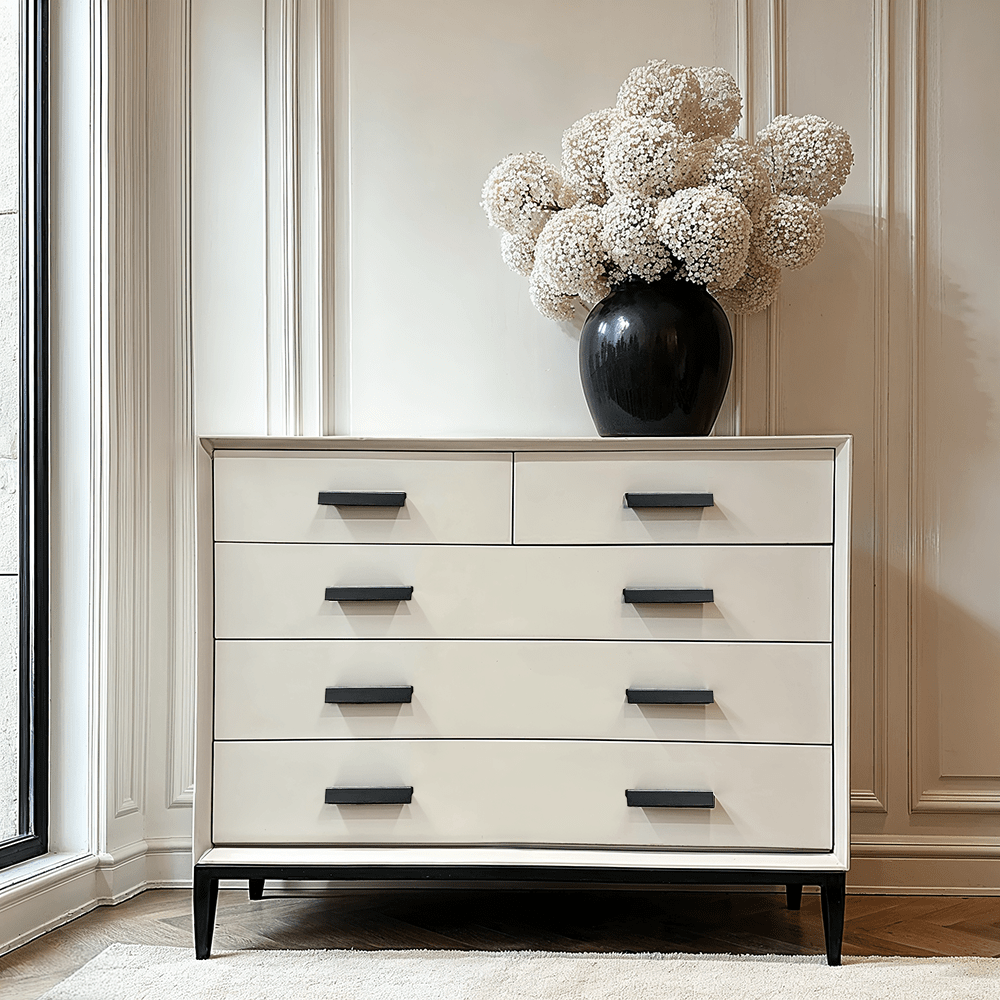 Nova Stone & Black 5 Drawer Chest