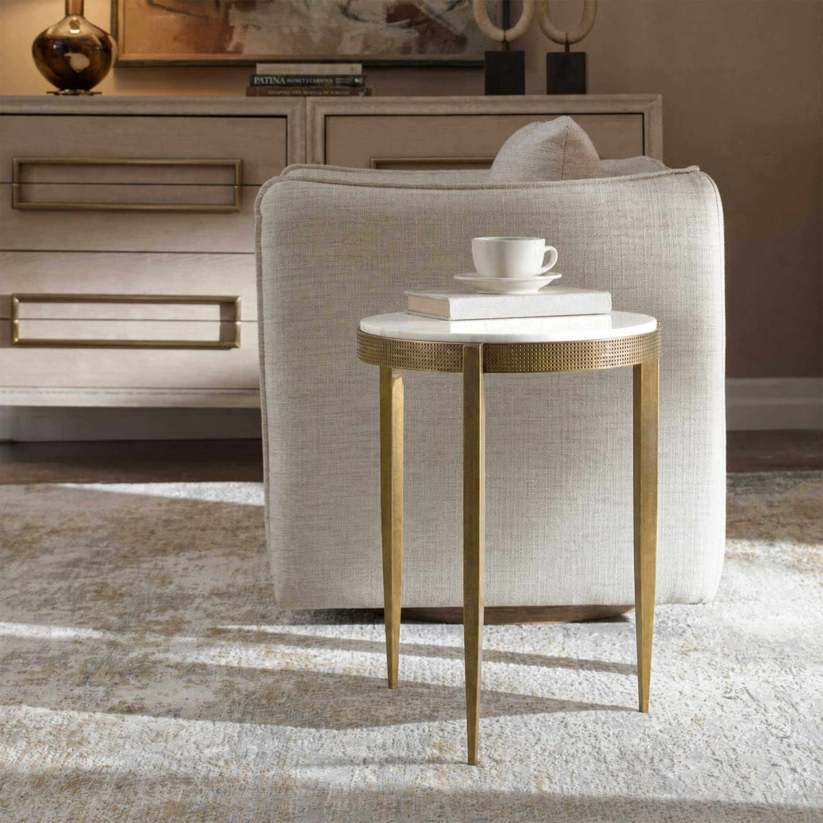 Ocilla Antique Brass Accent Table