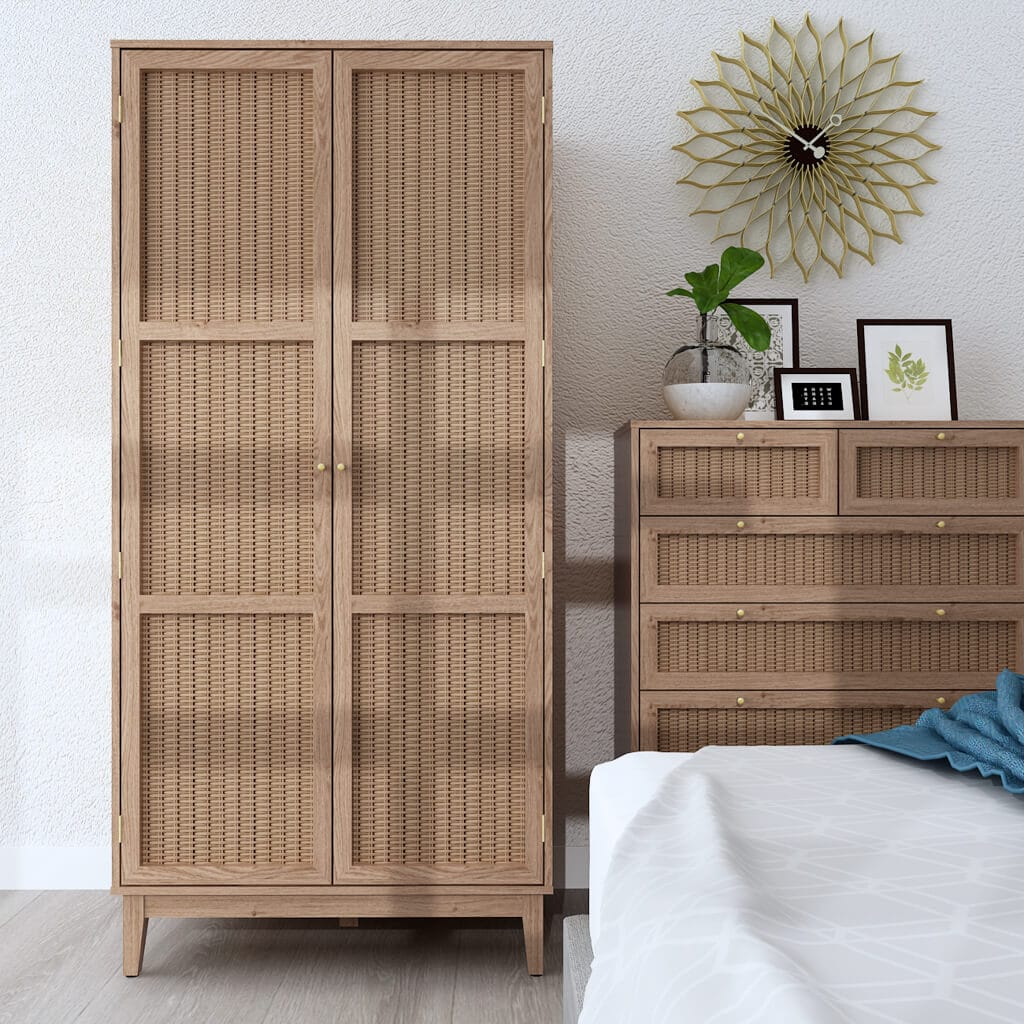OTI Bedroom Bordeaux Oak 2 Door Wardrobe House of Isabella UK