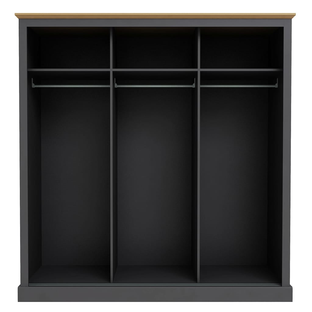OTI Bedroom Devon Charcoal Triple Sliding Wardrobe House of Isabella UK