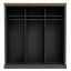 OTI Bedroom Devon Charcoal Triple Sliding Wardrobe House of Isabella UK