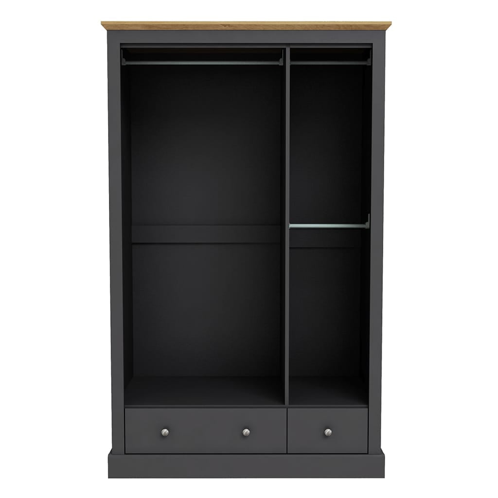 OTI Bedroom Devon Charcoal Triple Wardrobe House of Isabella UK