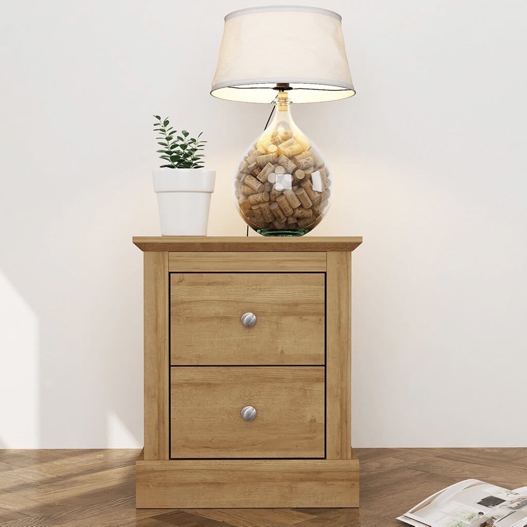 OTI Bedroom Devon Oak Bedside Cabinet House of Isabella UK