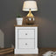 OTI Bedroom Devon White Bedside Cabinet House of Isabella UK